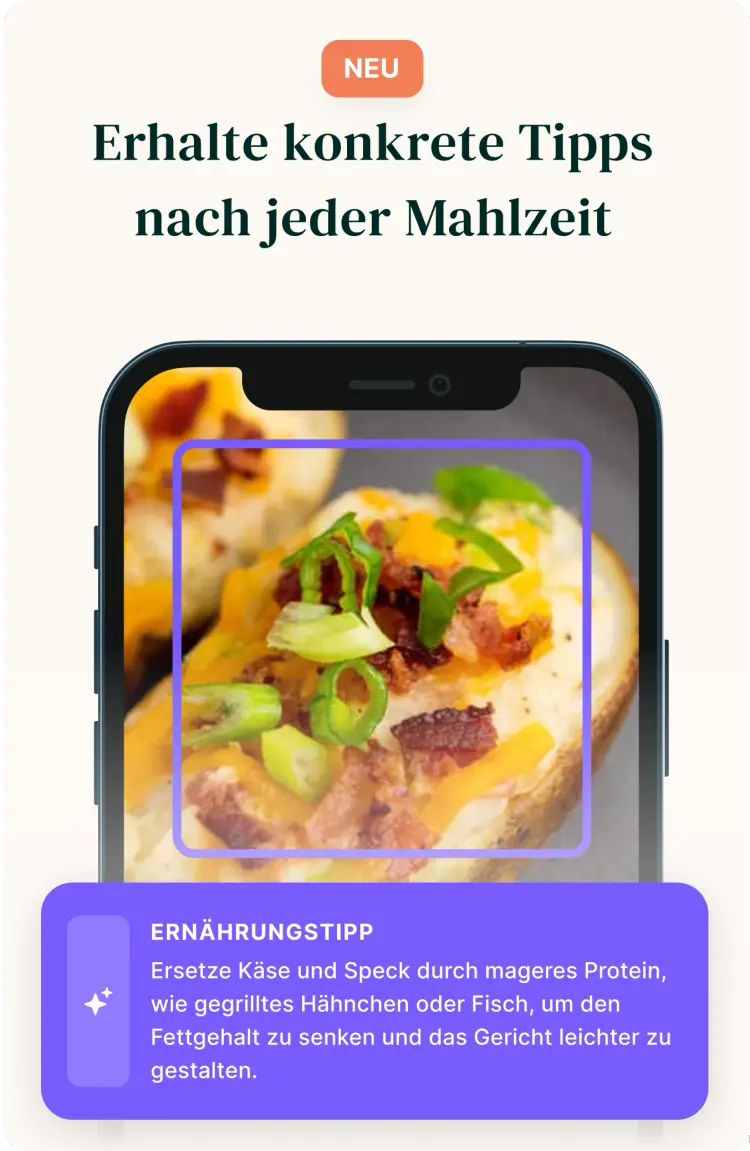 Erhalte konkrete Tipps nach jeder Mahlzeit