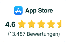 App Store: 4.6 Sterne (13.487 Bewertungen)