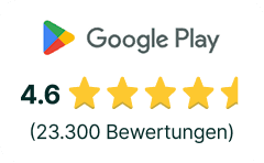 Google Play: 4.6 Sterne (23.300 Bewertungen)